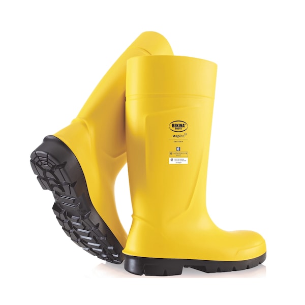 Bekina Unisex Steplite Easygrip Rubber Boots, Steel Toe, 15 in Height, Yellow, Men 15 / Women 17 PAN3P/2080AZ532-15 - main